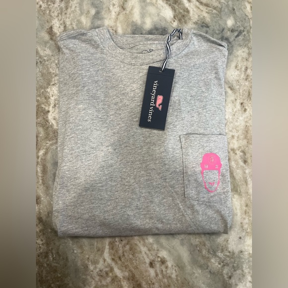 NWT Vineyard Vines Grey Pink Whitney Long sleeve - Picture 1 of 4